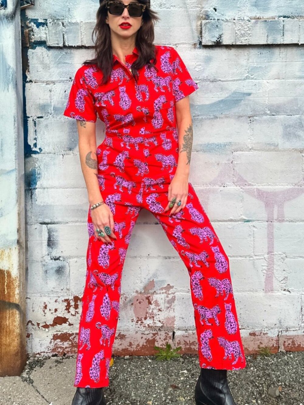 Nooworks Twill Coveralls – Sondler Cat Print – Small
